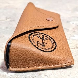 Ray Ban Original Brown Leather Style Medium Case - includes Cleaning Cloth